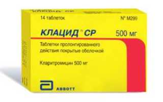 Клацид СР (500 мг): инструкция по применению